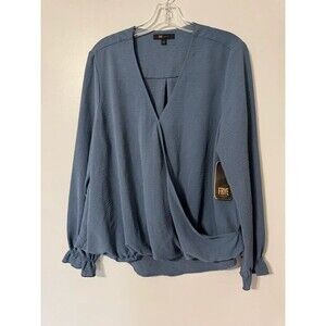 Frye Blue faux Wrap Blouse